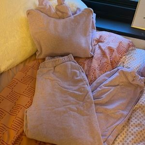 light purple gymshark sweatsuit